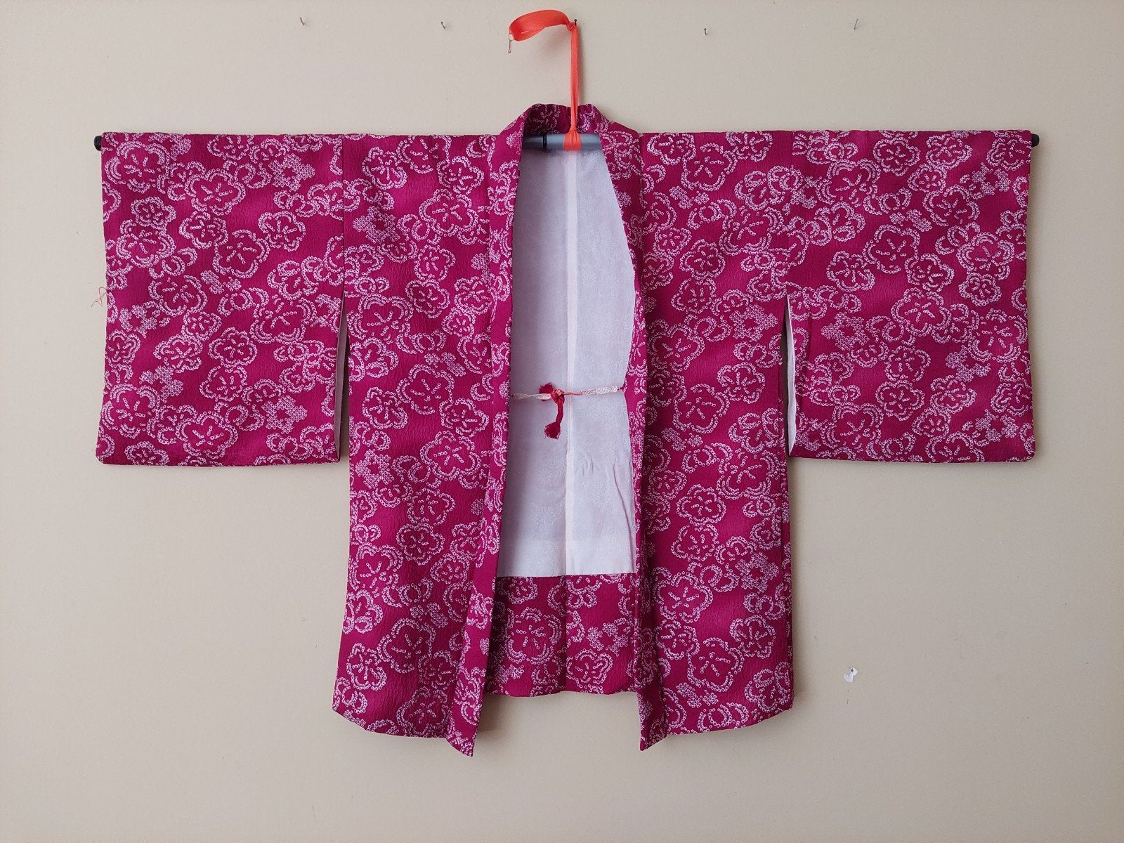 Haori, traditioneel Japans jasje donkerrood, m/l, Verzenden, Zo goed als nieuw, Rood