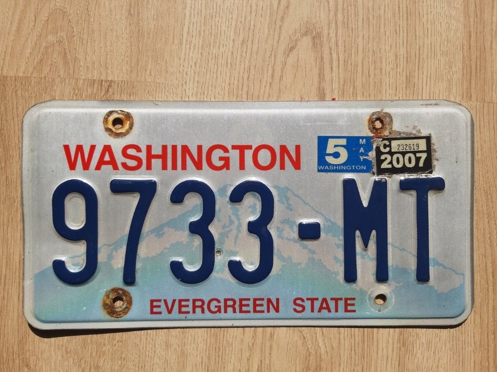 Nummerbord uit Washington, Verzenden, Gebruikt, Auto's