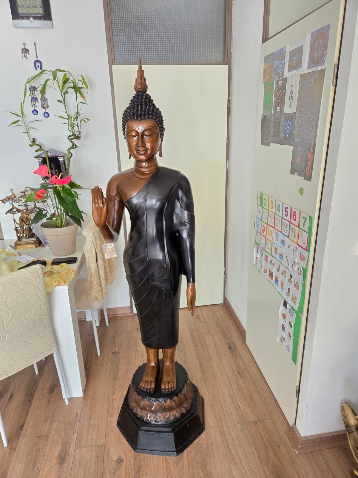 Mooi XXL Bronzen Boeddha Beeld 180 cm - 38 kg, Huis en Inrichting, Ophalen of Verzenden