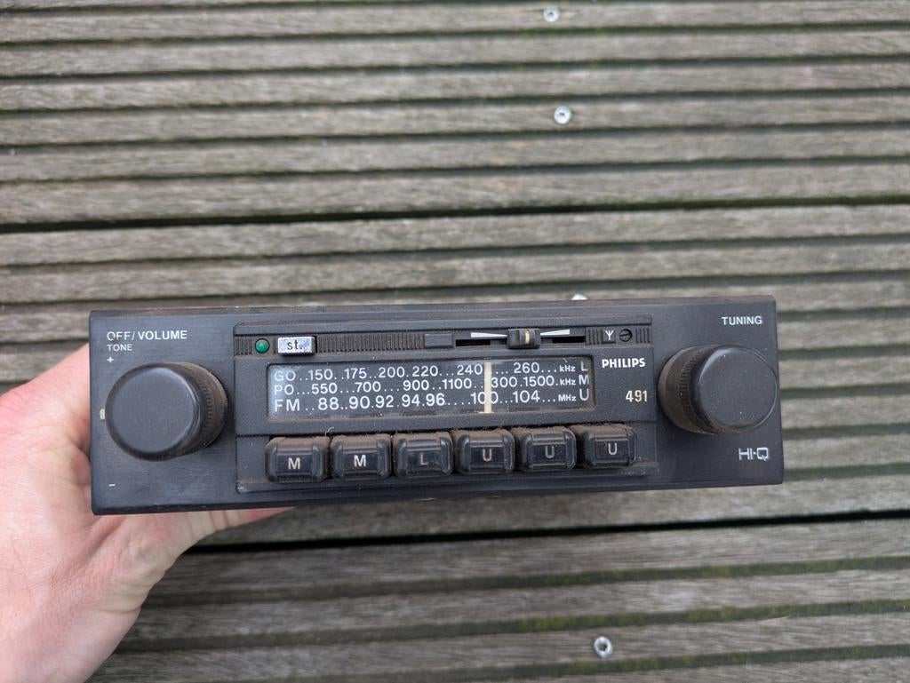 Philips 491 Autoradio Jaren 80 Vintage Radio, Auto diversen, Ophalen of Verzenden