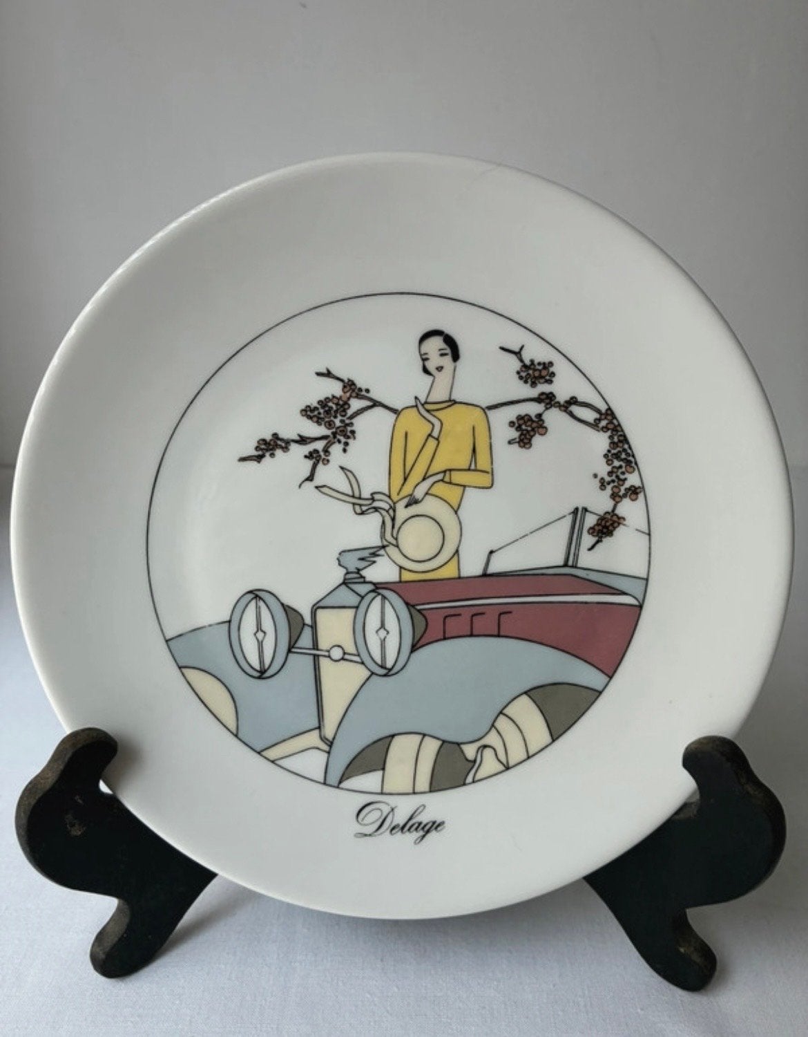 Vintage Porseleinen Delage Decoratieve Plaat - Art Deco, Ophalen of Verzenden