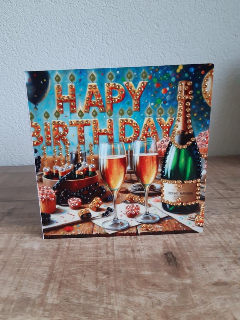 Diamond painting verjaardagskaart, Ophalen of Verzenden, Zo goed als nieuw, Man of Vrouw