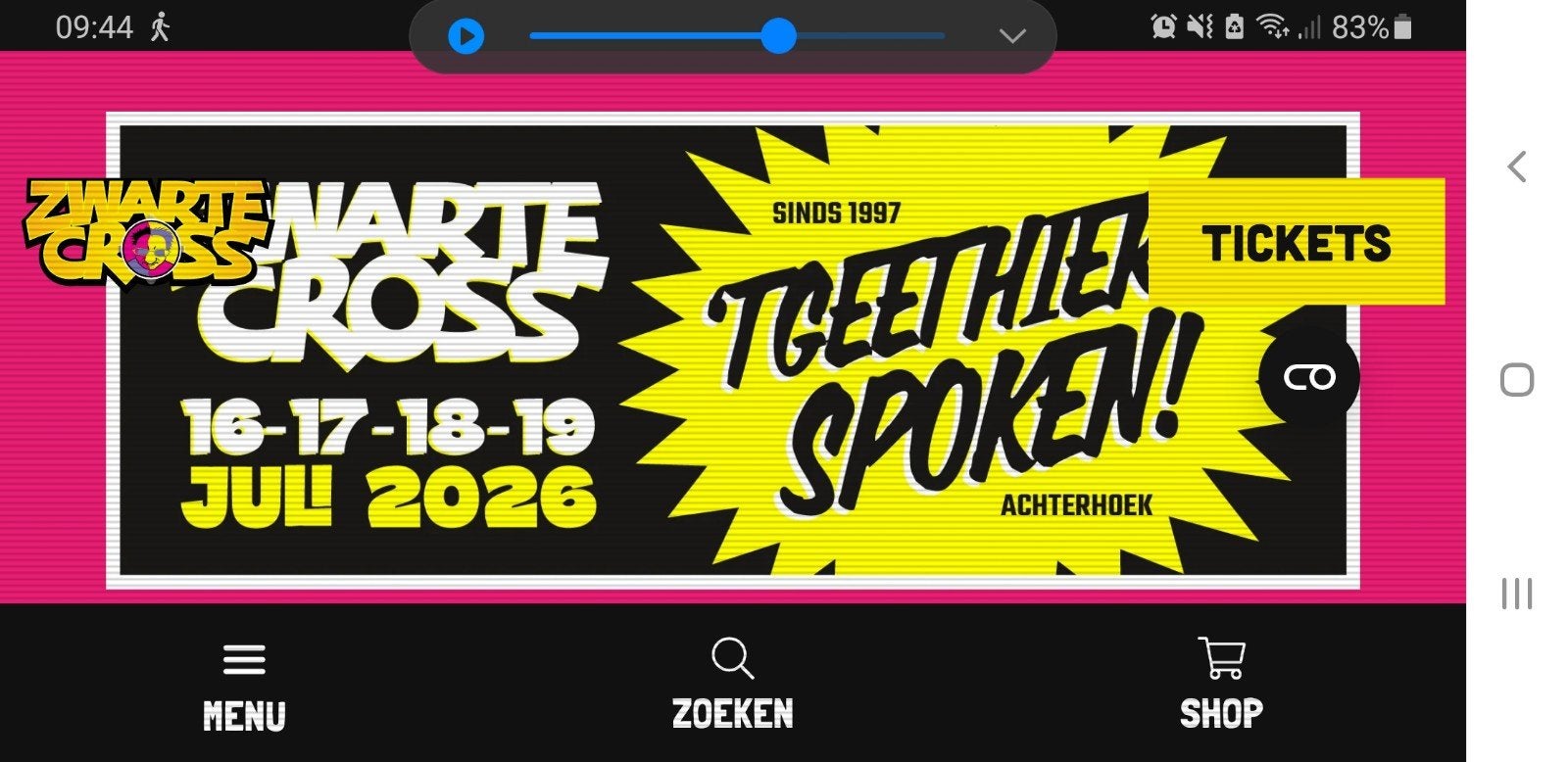 Zaterdag ticket zwarte cross, Tickets en Kaartjes, Eén persoon