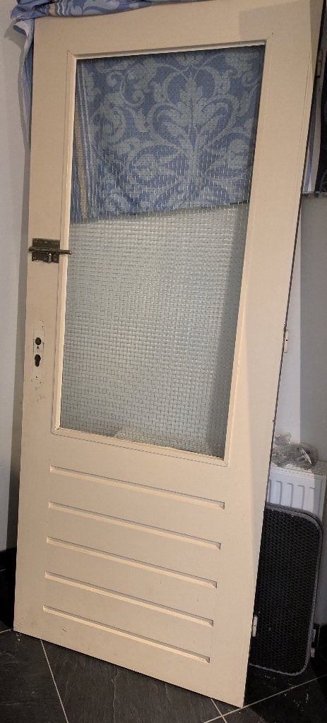Buitendeur met draadglas, Doe-het-zelf en Verbouw, Deuren en Horren, Ophalen, Gebruikt, 80 tot 100 cm, Buitendeur