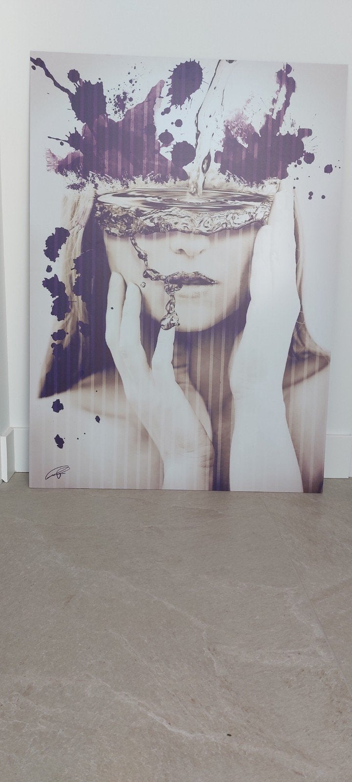 Modern kunstwerk op dibond, Ophalen
