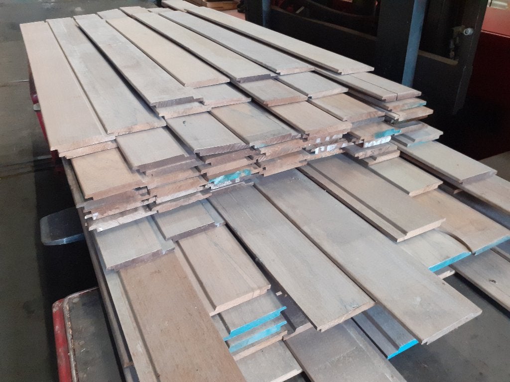 Partij 25m2 b-sortering Thermo Frake rabatdelen 18x130mm, Ophalen of Verzenden, 180 tot 250 cm, Planken, Hardhout