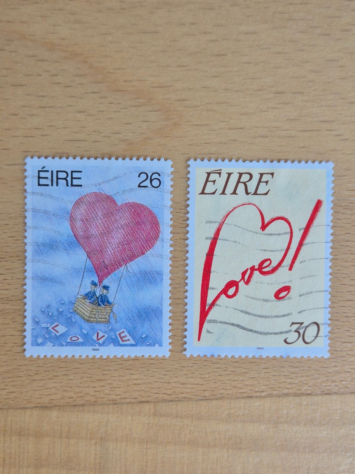 Ierland 1990 liefde, Ophalen of Verzenden, Ierland, Gestempeld
