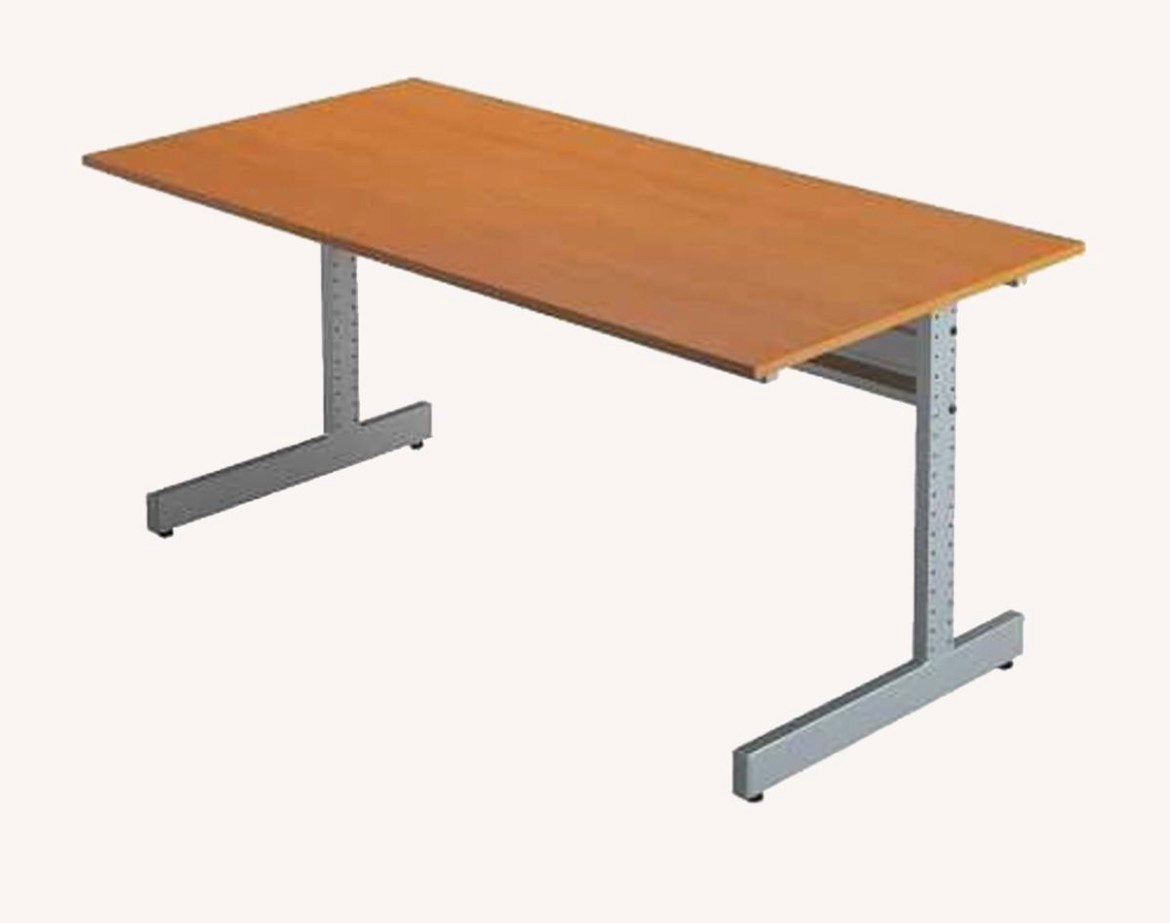 Bureau met ladeblok en printerplank, Ophalen, 160 cm, Gebruikt, Metaal