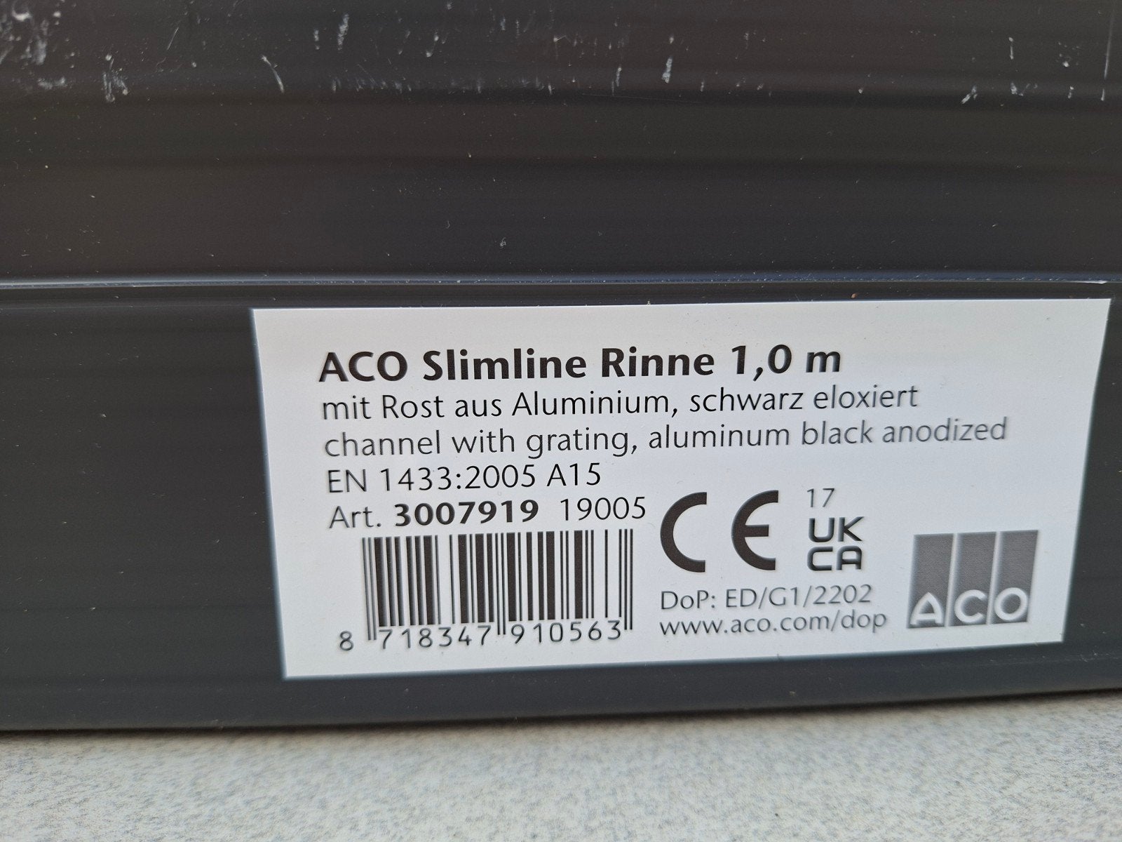 ACO Slimline afvoergoot 3 st 1.0m met aluminium rooster, Ophalen, Afvoer, Minder dan 2 meter, 80 mm of meer