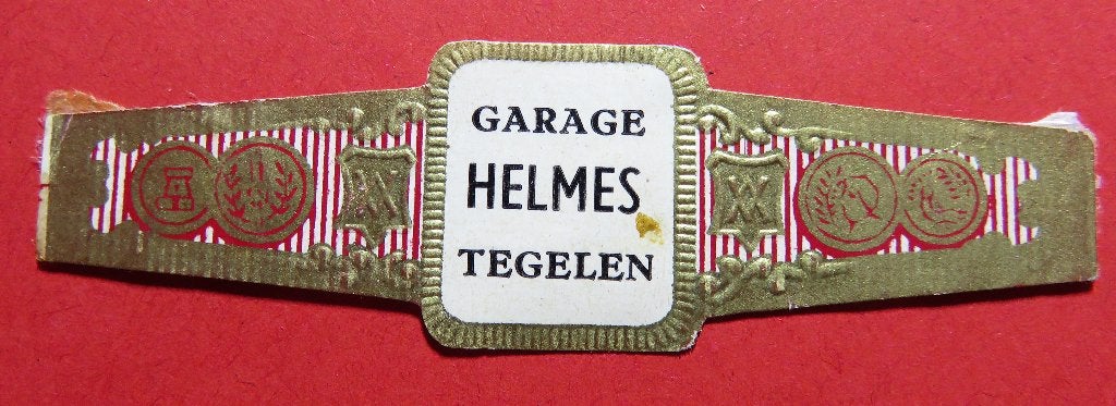 Sigarenbandje Reclamebandje Garage Helmes Tegelen, Verzenden, Gebruikt, Sigarenbandjes