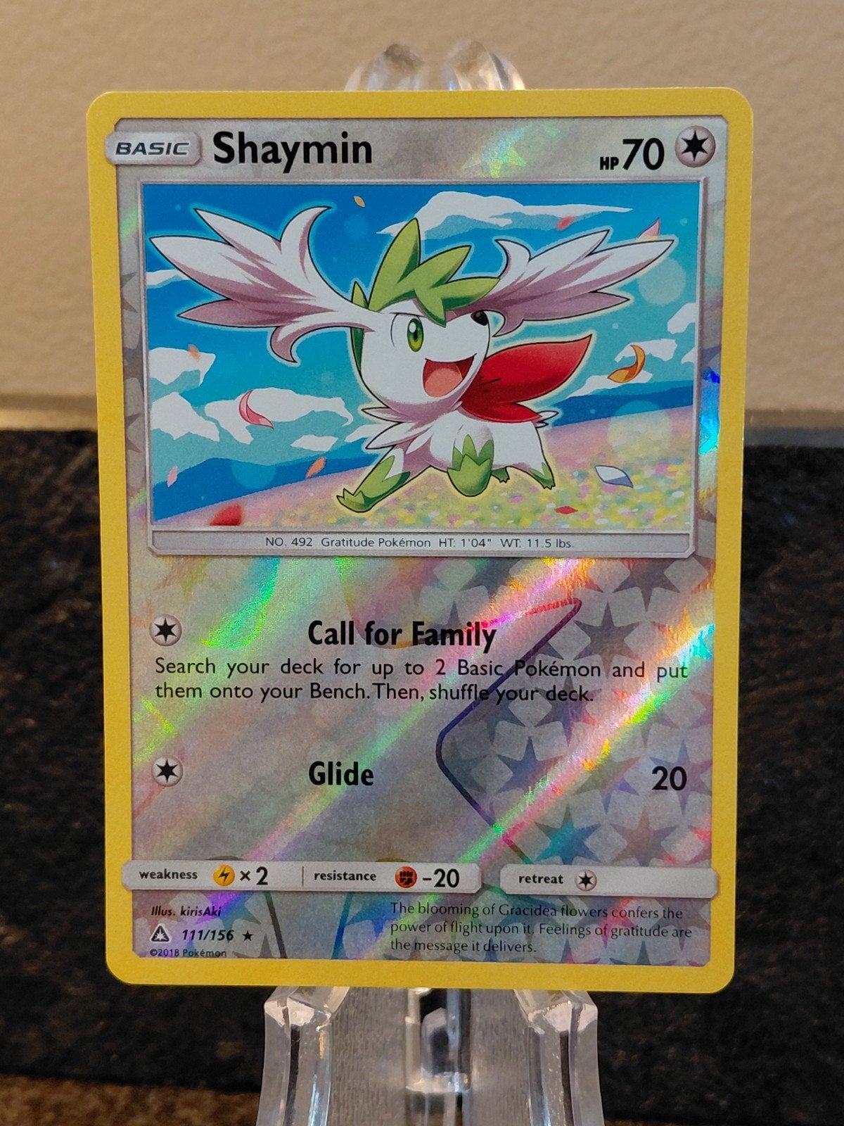 Shaymin Pokémon Kaart  - 111/156, Ophalen of Verzenden, Zo goed als nieuw, Losse kaart, Foil