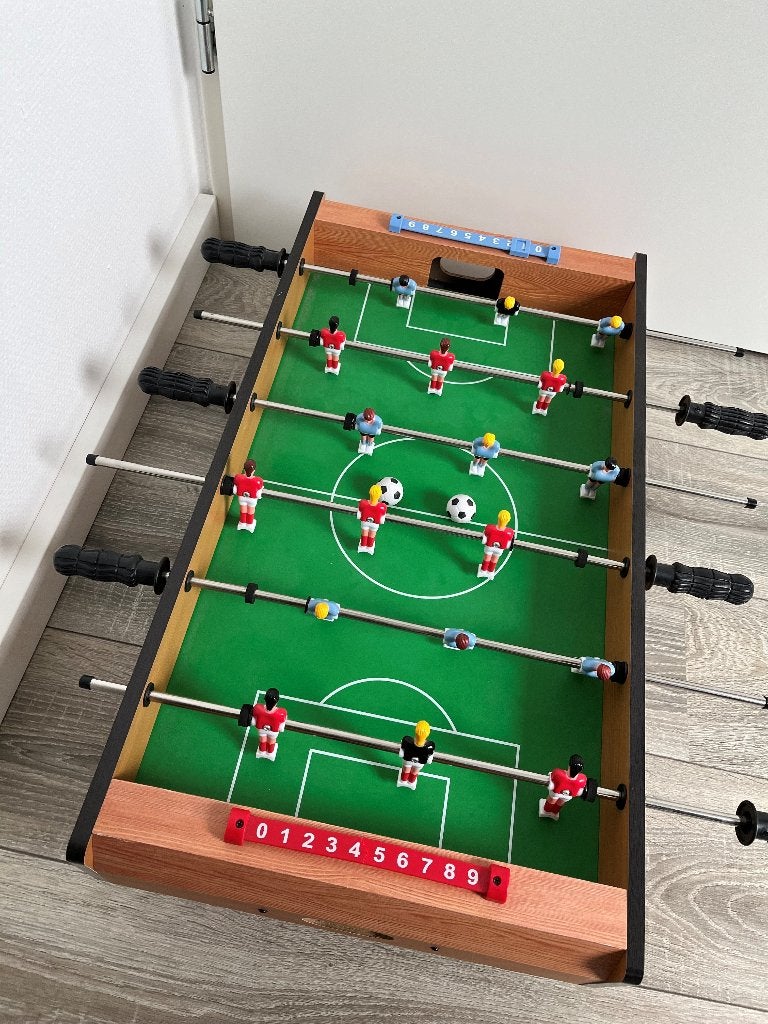 Kleine tafelvoetbaltafel, Ophalen, Gebruikt
