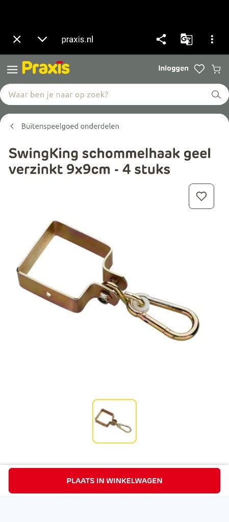 Schommelhaak verzink, Ophalen, Nieuw, 50 tot 100 mm, Overige typen