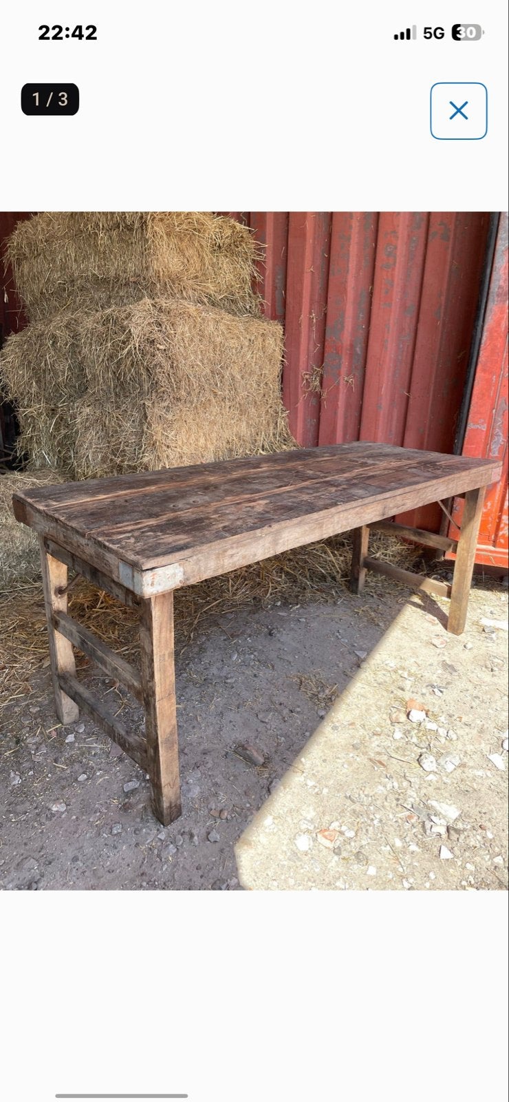 Oude opklapbare Markttafel uit India - 150x60x70 cm, Huis en Inrichting, Ophalen, 50 – 75, Gebruikt, 100 tot 150 cm