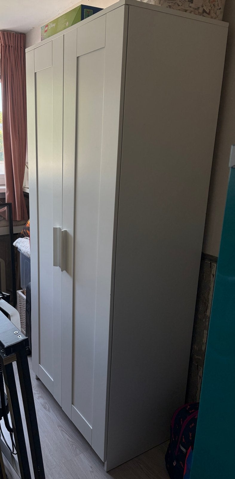 Witte kledingkast met deuren, Ophalen, Gebruikt, 200 cm of meer, 50 tot 100 cm
