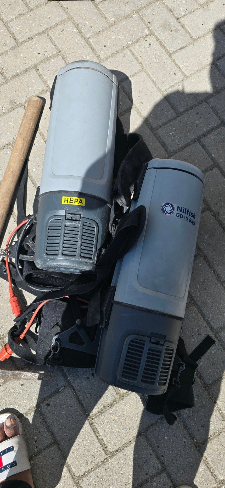 Nilfisk GD 5 Back rugstofzuiger met HEPA filter, Stofzak, Gebruikt, Ophalen of Verzenden, Industriële stofzuiger