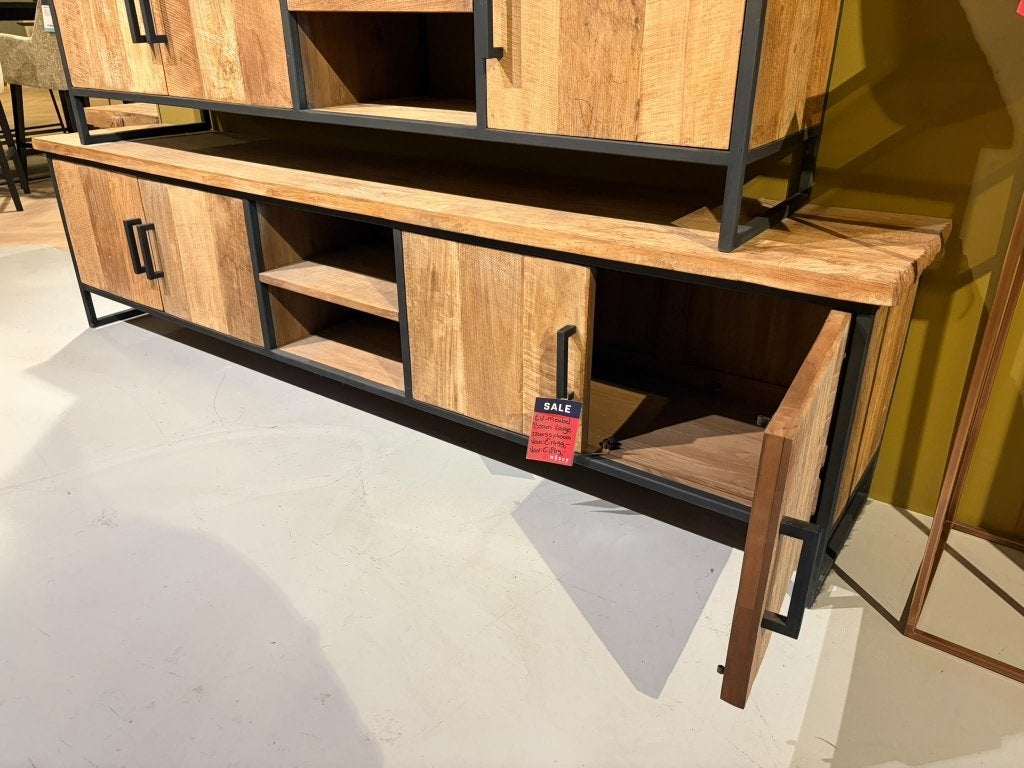 Tv meubel Beam Large Whoon l Meubilex l van €1499 voor €869, Ophalen, Teakhout, Zo goed als nieuw, 200 cm of meer