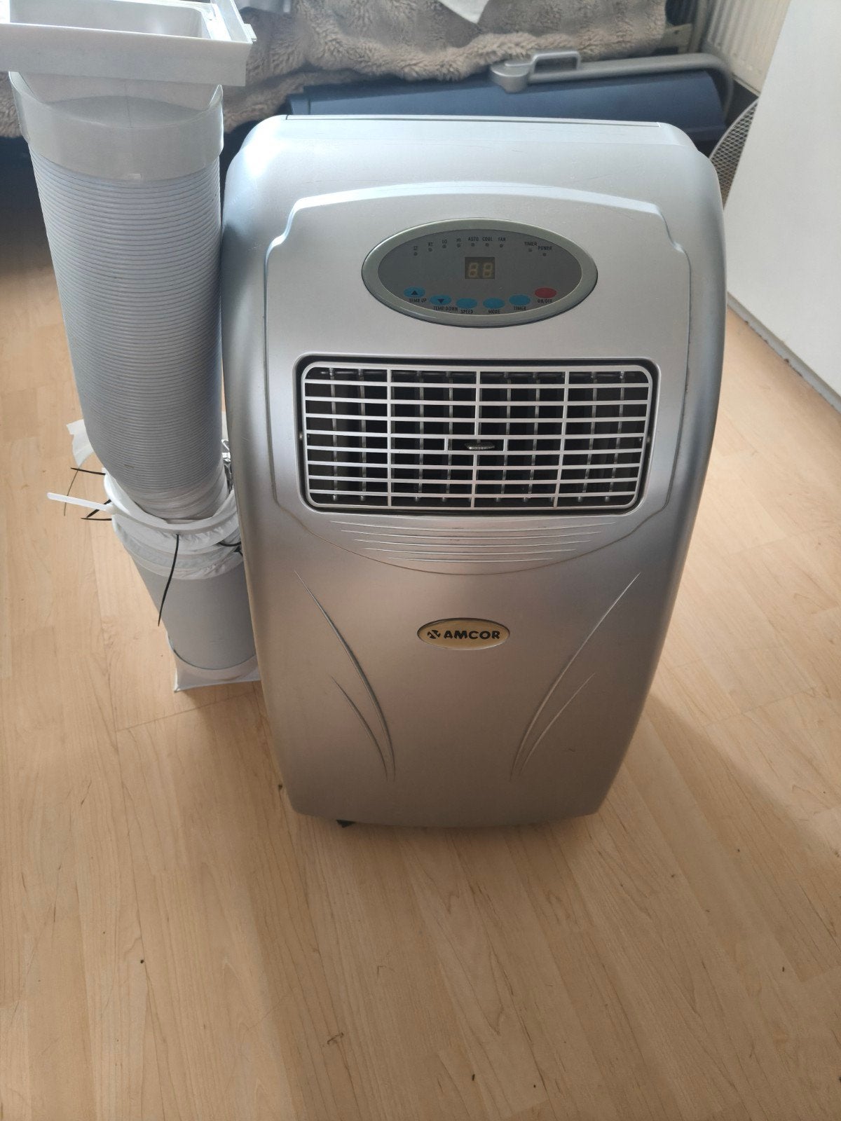 Amcor Mobiele Airco met Waterbakje en Afvoerslang, Witgoed en Apparatuur, Airco's, Ophalen, Gebruikt, Minder dan 60 m³, Timer