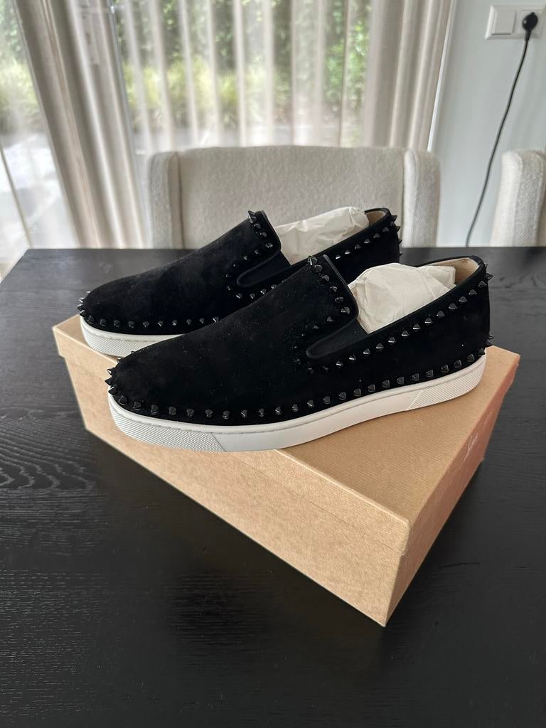 NIEUW Originele Chrisitan Louboutin Pik Boat Flat twv €950,-, Loafers, Zwart, Ophalen of Verzenden, Zo goed als nieuw