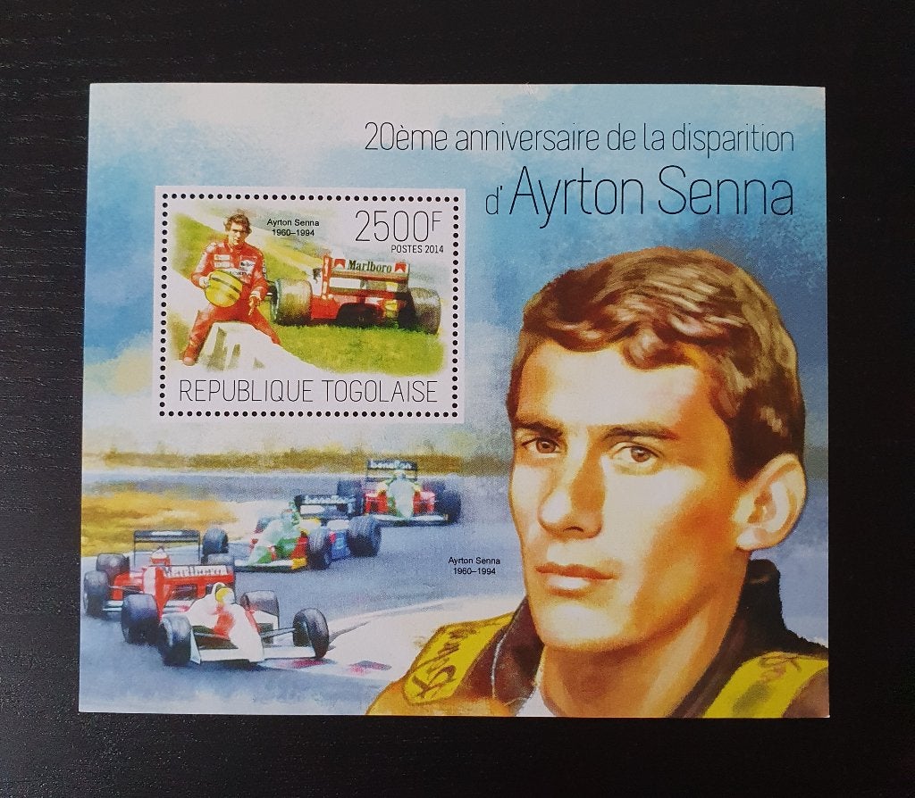 Togo 2014 F1 Ayrton Senna Michel blok 945 postfris, Verzenden, Postfris, Sport