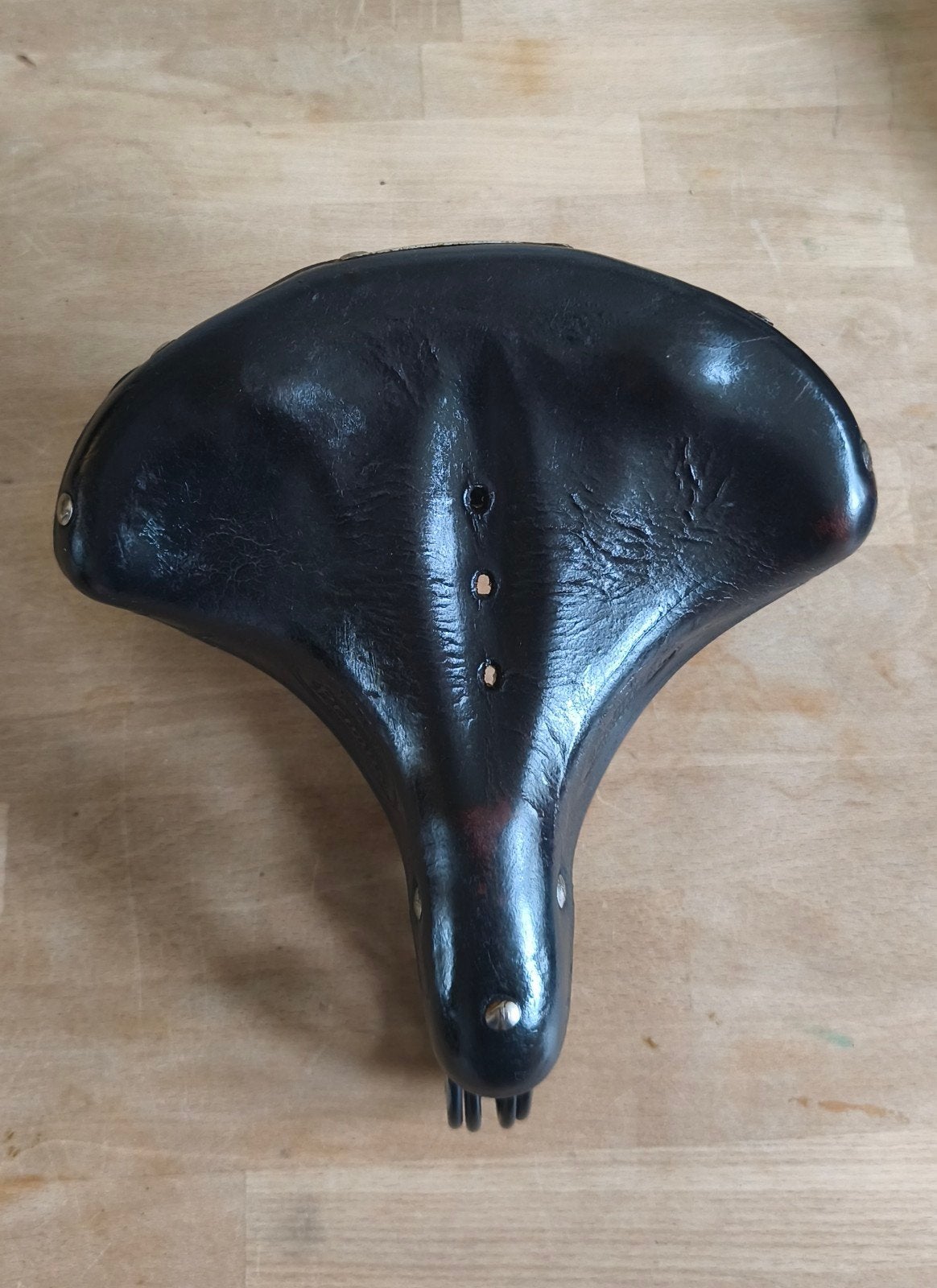 Vintage Lepper Primus leren fietszadel, Ophalen, Gebruikt, Leer, Lepper Primus