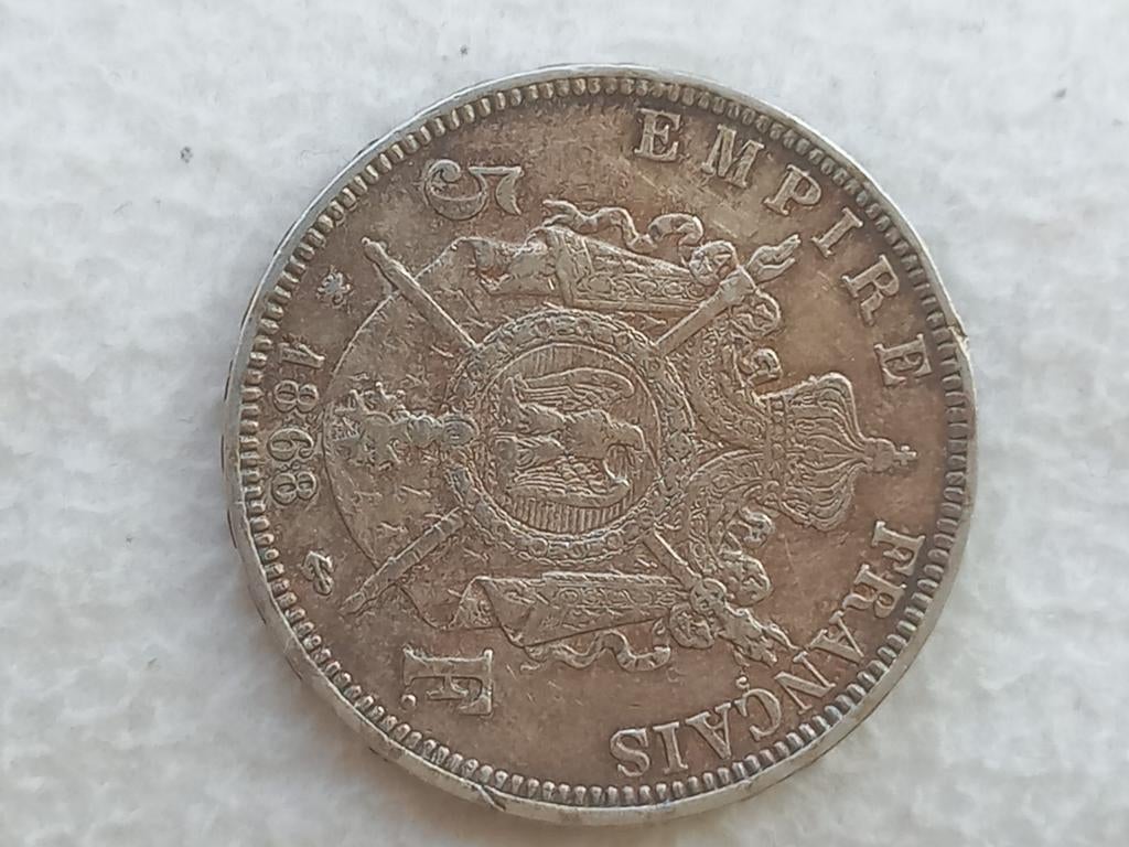 Frankrijk 5 francs 1868 A zilver, Ophalen of Verzenden, Frankrijk, Zilver
