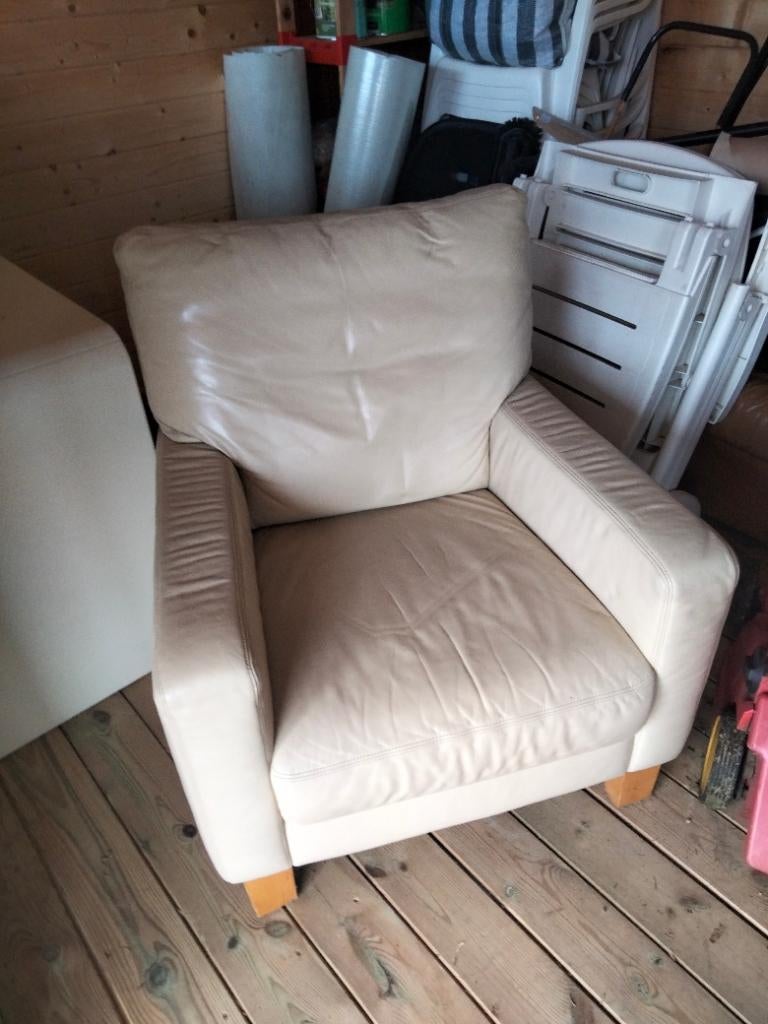 Leren stoel te koop, Ophalen, Gebruikt, 50 tot 75 cm, Leer