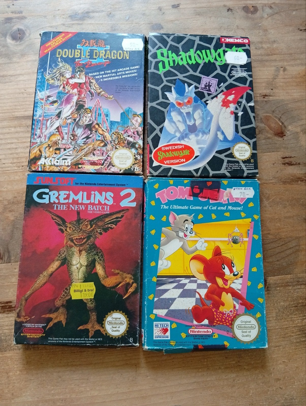 4 Gereinigde Nintendo NES spellen in originele doosjes, Spelcomputers en Games, 2 spelers, Ophalen of Verzenden, Avontuur en Actie