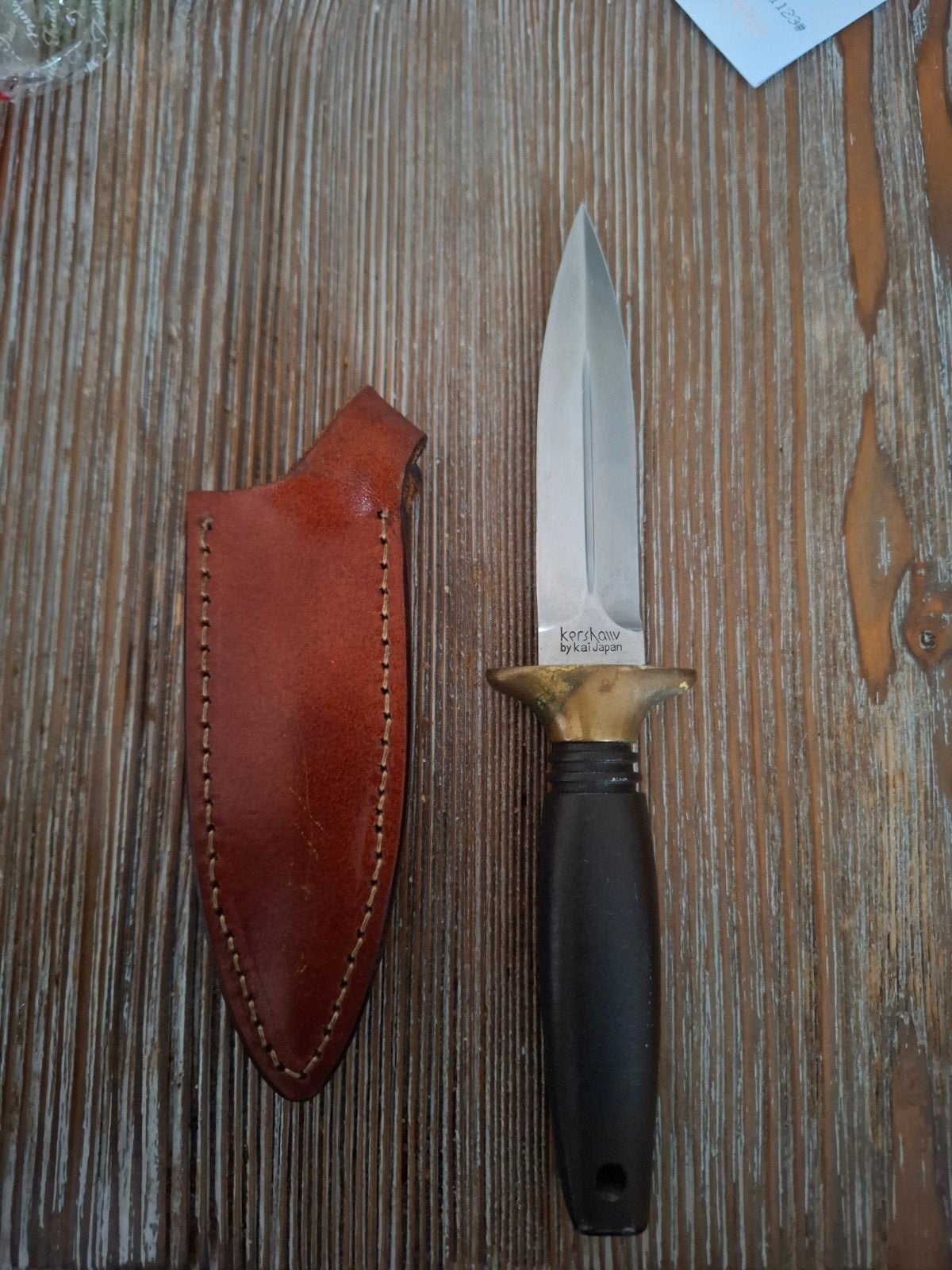 Kershaw Special Agent Dolk met Leren Schede, Verzamelen, Ophalen of Verzenden, Zo goed als nieuw