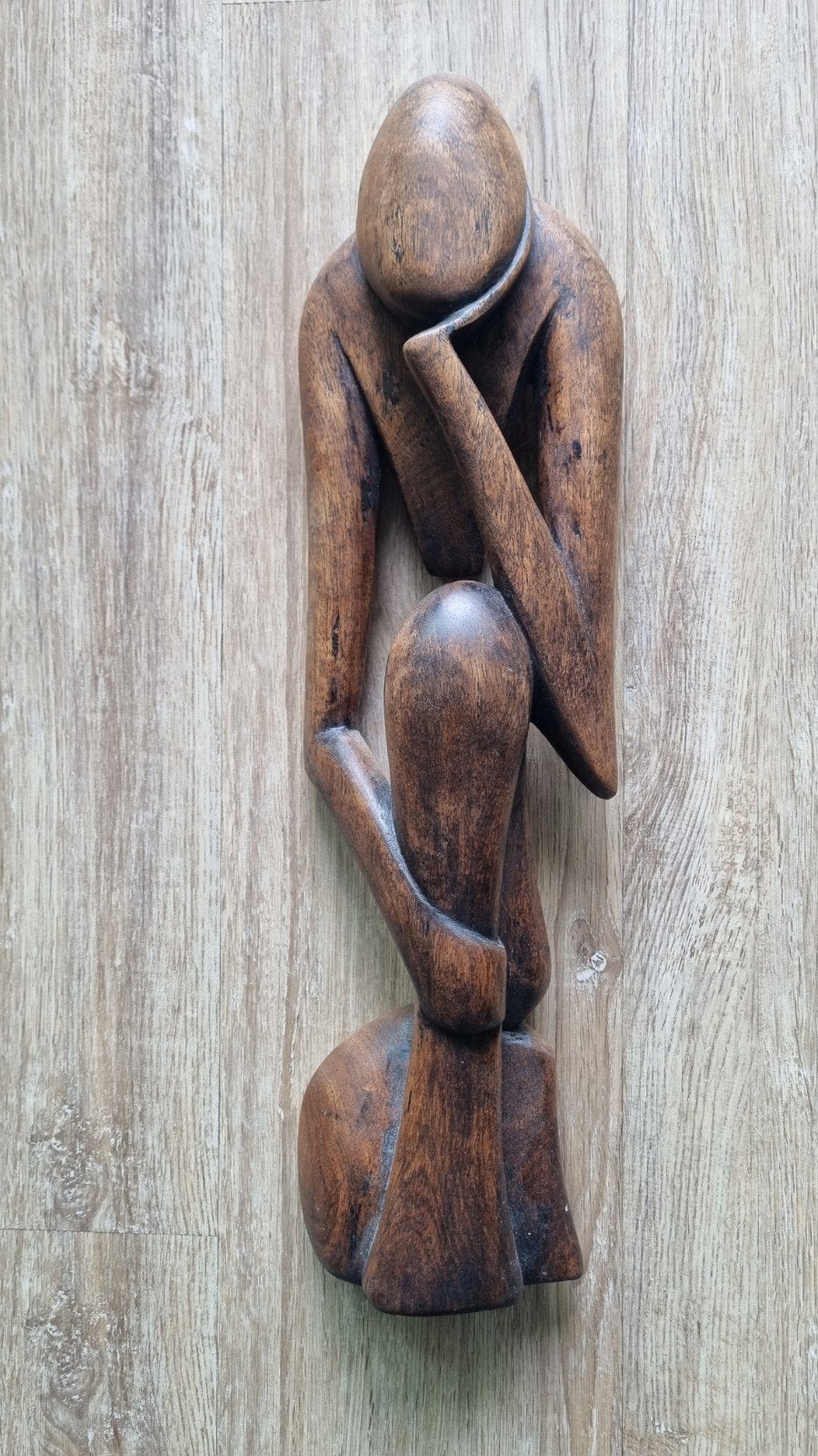 Houtsnijwerk  denker, Antiek en Kunst, Kunst | Beelden en Houtsnijwerken, Ophalen of Verzenden