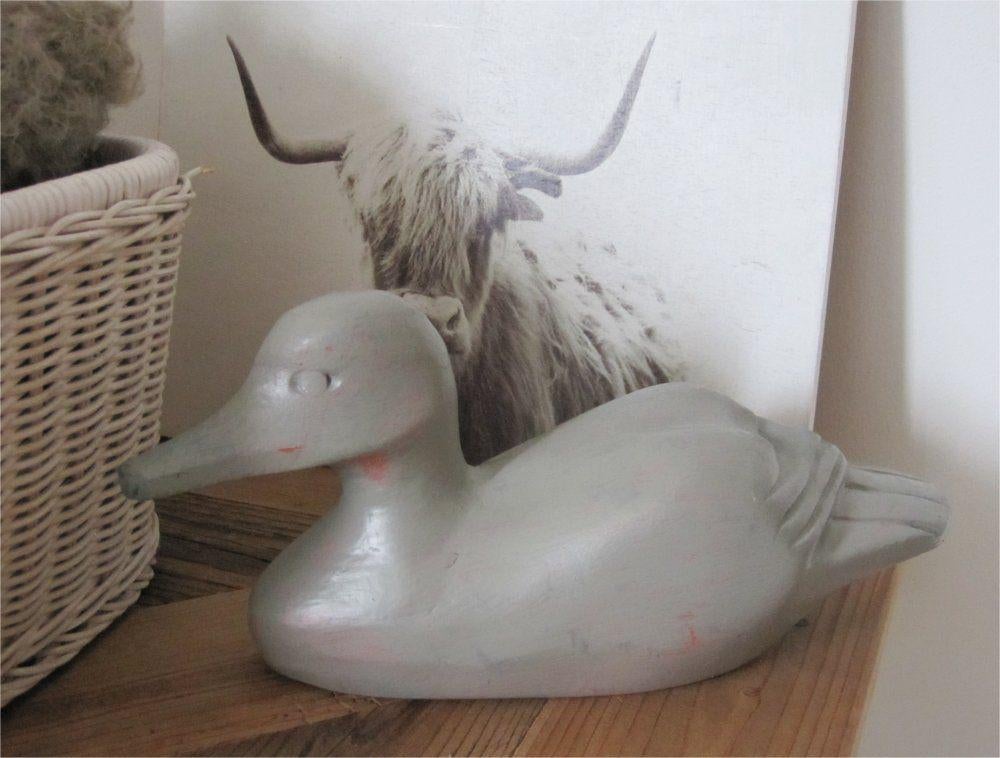 Brocante houten lokeend, Antiek en Kunst, Ophalen of Verzenden