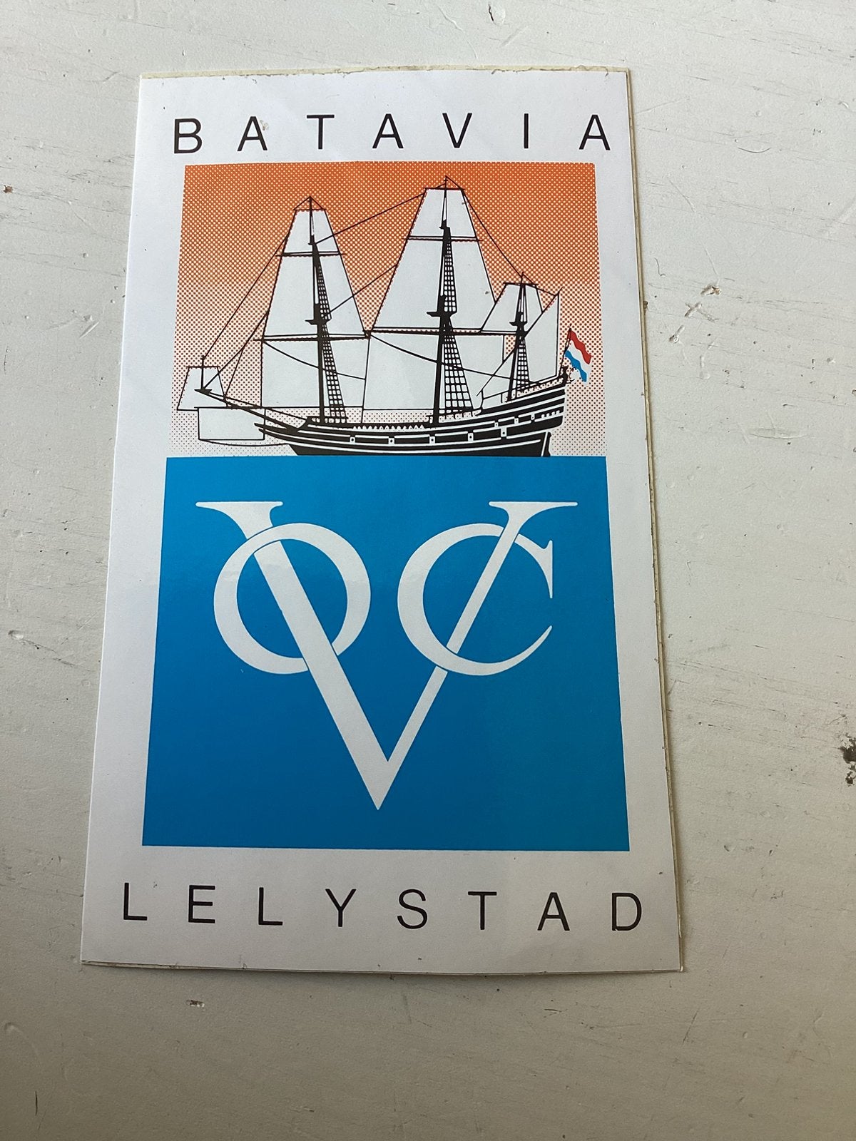 Sticker Batavia VOC Lelystad, Verzenden, Zo goed als nieuw