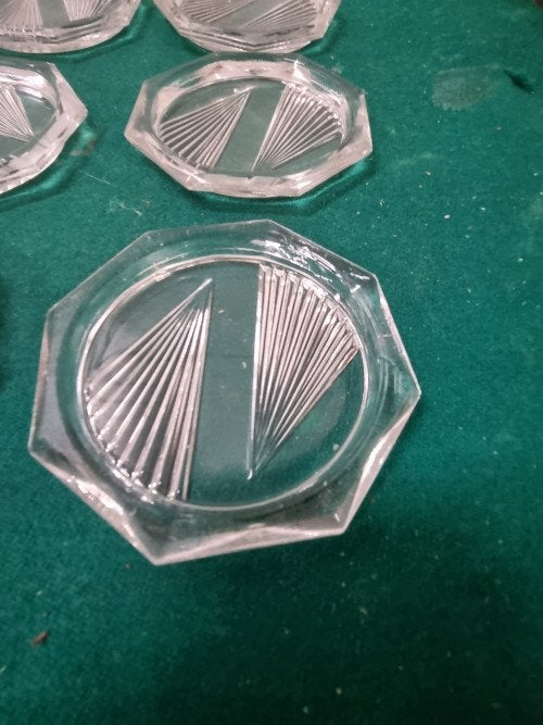onderzetters glas vintage 6 stuks, Huis en Inrichting, Woonaccessoires | Onderzetters, Ophalen of Verzenden, 'T Olde Gre-j, Info@toldegrej.nl