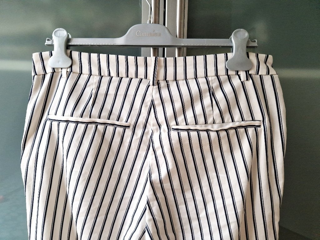 H&M gestreepte zomerbroek XL als nieuw, H&M, Verzenden, Wit, Maat 46/48 (XL) of groter