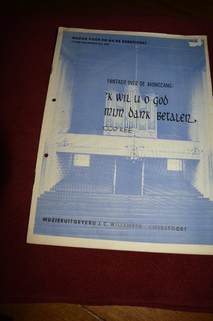orgel: Fantasie over de Avondzang, Cor Kee No 239, Instrument, Ophalen of Verzenden, Cor Kee, Gelezen