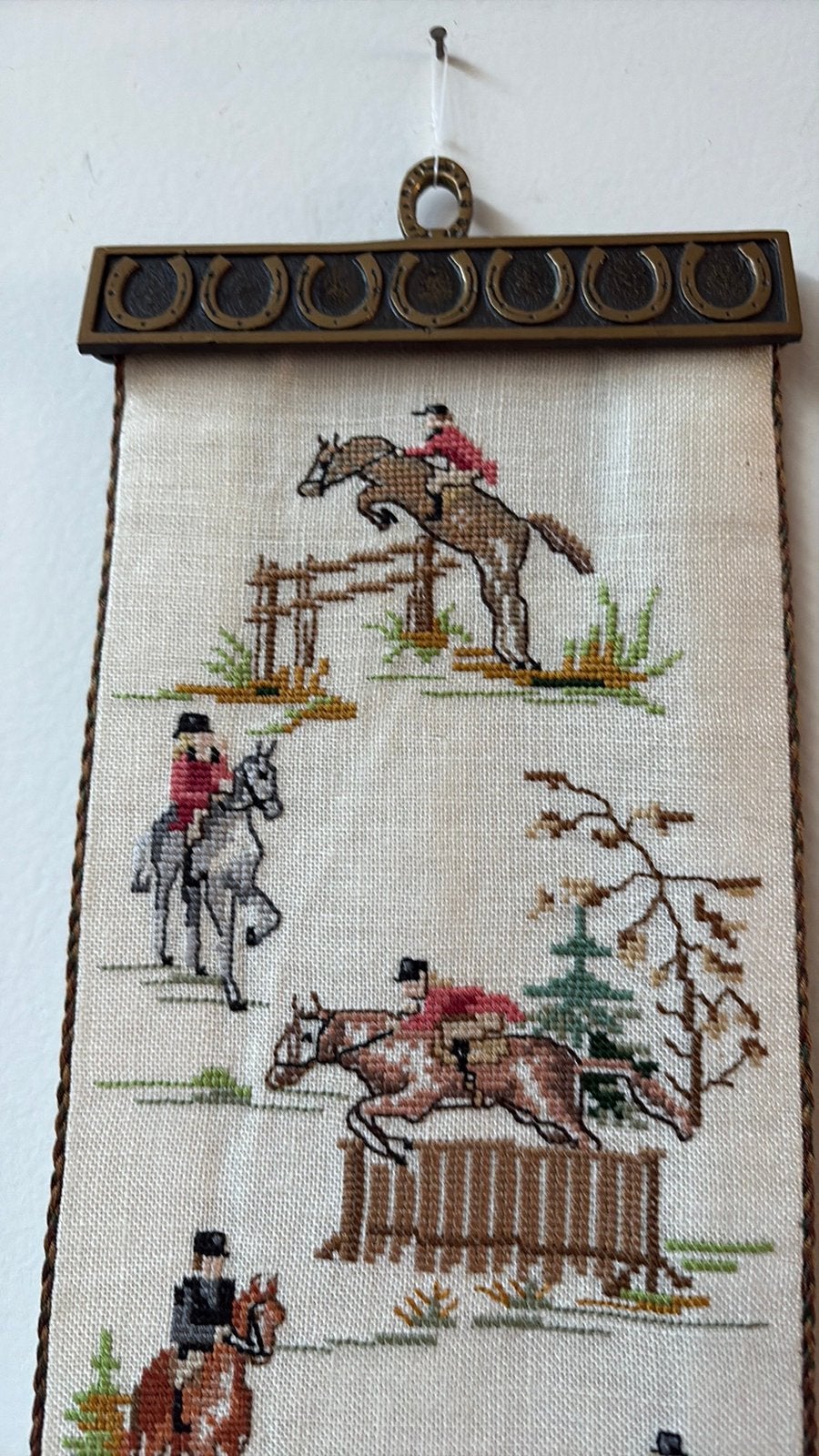SCHELLENKOORD MET PAARDEN RUITERS GEBORDUURD., Ophalen of Verzenden, Zo goed als nieuw