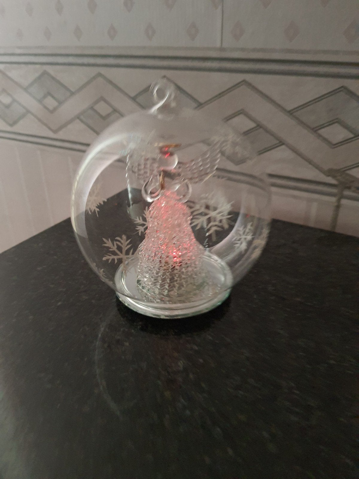 glazen bol met engel, Diversen, Kerst, Ophalen, Zo goed als nieuw