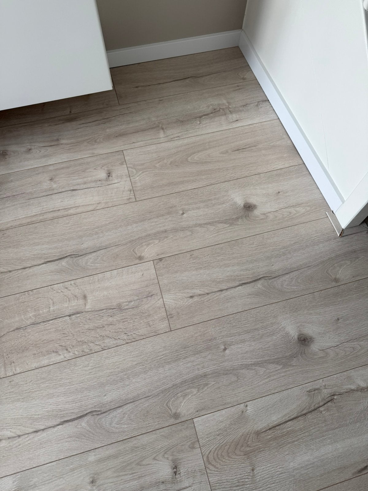 Laminaat Aqua gebleekt eiken +- 40m2, Ophalen, Gebruikt, 50 tot 150 cm, 10 m² of meer