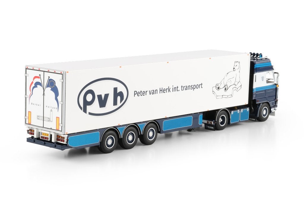 WSI SCANIA 3 STREAMLIEN + REEFER TRAILER  3 AXLE  VAN HERK, Ophalen of Verzenden, Nieuw, Bus of Vrachtwagen, Wsi