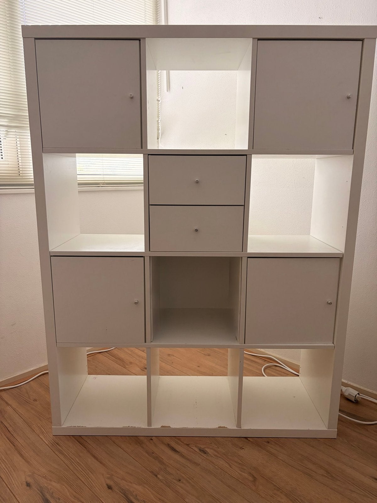 IKEA Kallax kast met 4 deuren en 2 lades - Wit, Ophalen, Gebruikt