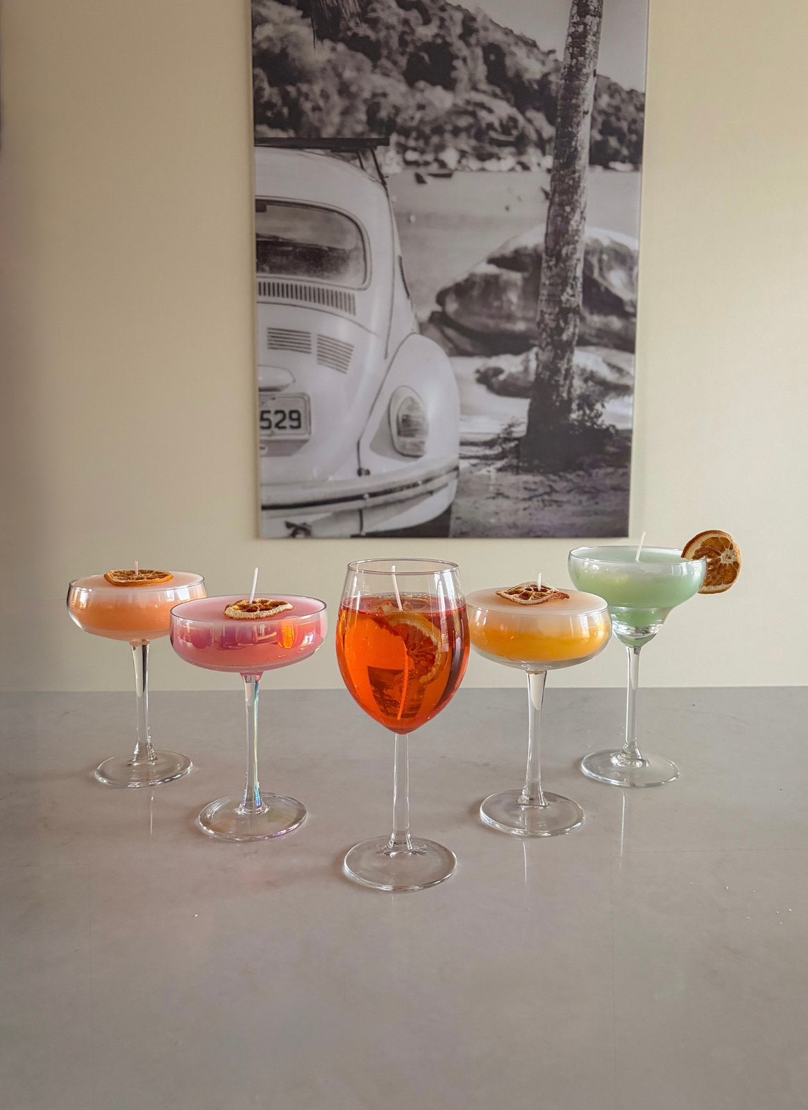 Handgemaakte Cocktail Kaars: Pornstar Martini, Aperol & meer, Huis en Inrichting, Ophalen of Verzenden, Nieuw, Kaars