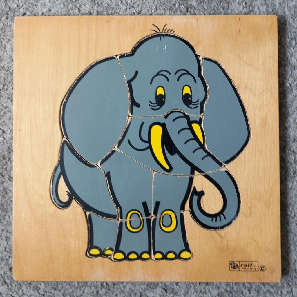 Retro houten puzzel voor kinderen, Ophalen of Verzenden, Minder dan 10 stukjes, 6 maanden tot 2 jaar