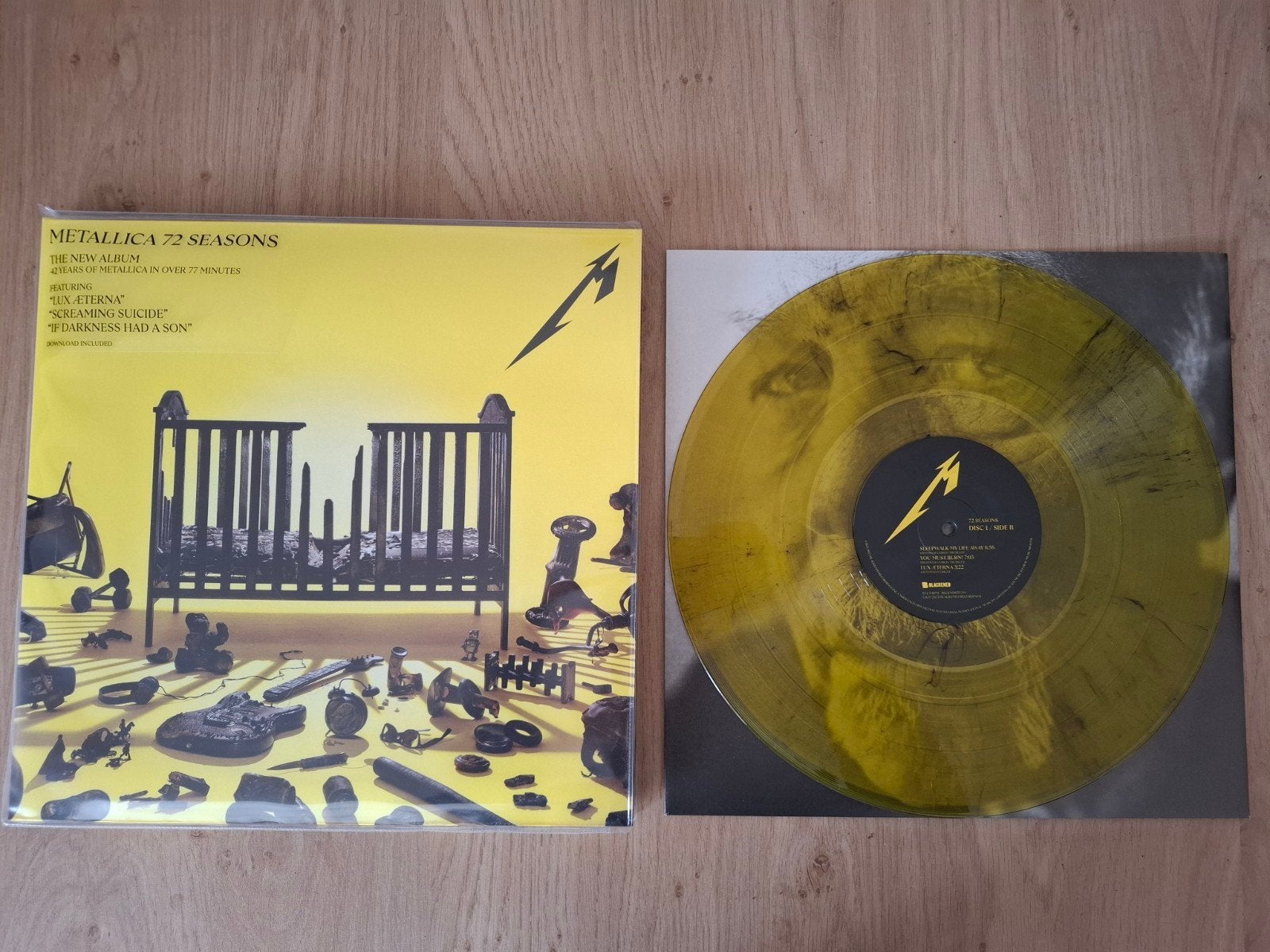 Metallica 72 Seasons Vinyl, Transparant geel marble, Ophalen of Verzenden, Zo goed als nieuw