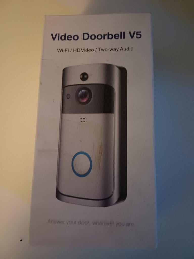 Video Deurbel V5 - Draadloos met HD Video en Two-way Audio, Huis en Inrichting, Deurbellen, Nieuw, Draadloos, Compatibel met smartphone