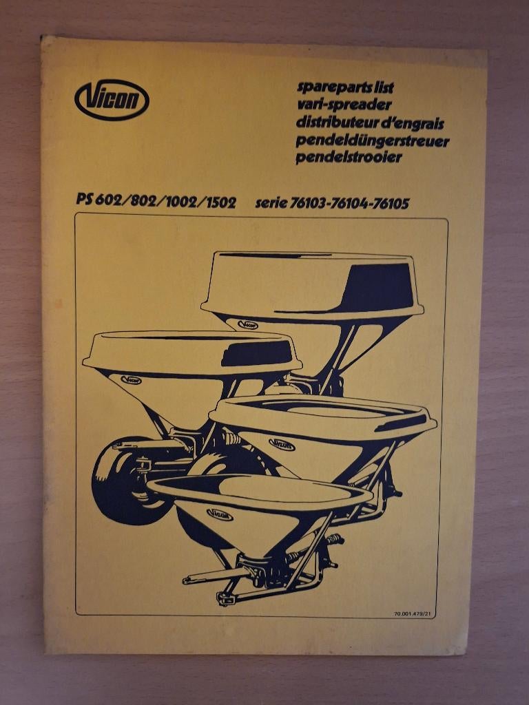 Onderdelenboek Vicon pendelstrooier PS 602, 802, 1002, 1502, Verzenden, Gelezen, Tractor en Landbouw