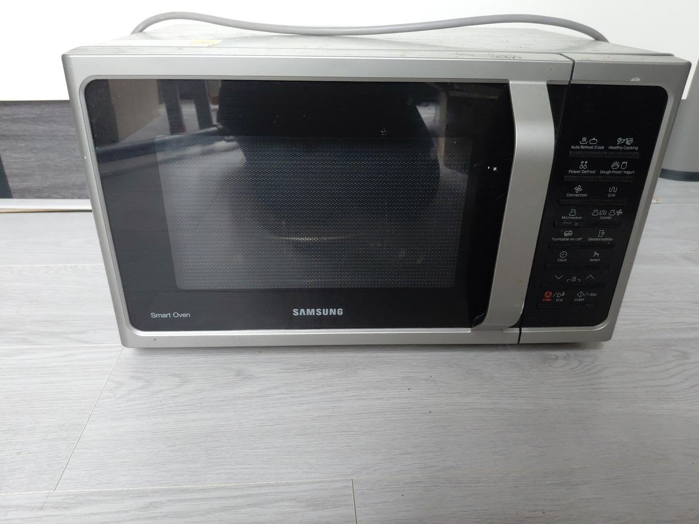 Samsung Smart Oven Combimagnetron - Zilver/Zwart, Ophalen, Combimagnetron, Gebruikt, Draaiplateau
