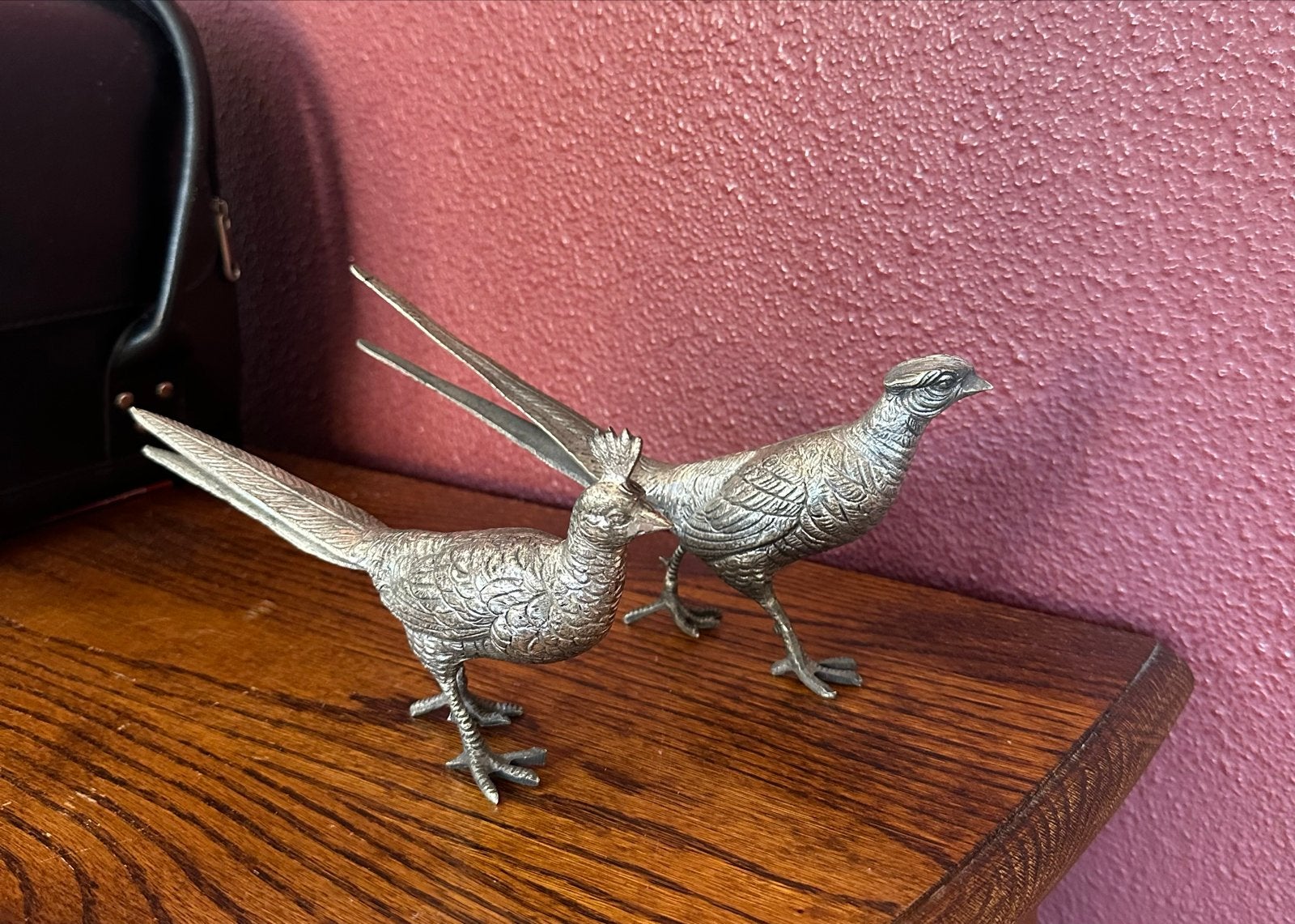 Set van 2 Vintage Fazanten Beeldjes - Metaal, Ophalen of Verzenden