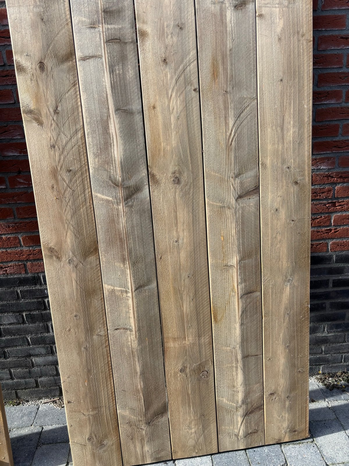 Hoogslaper van steigerhout en buizen, Ophalen, Gebruikt, 90 cm, Eenpersoons