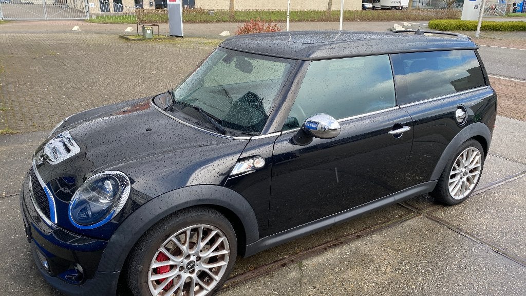 Mini Clubman 2.0 SD AUT 2011 Zwart, Auto's, 1995 cc, 4 stoelen, Leder en Stof, Zwart