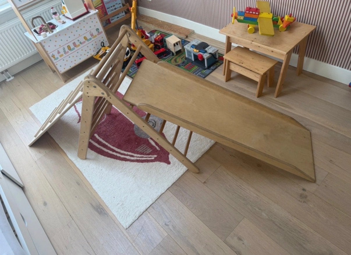 Houten Pikler Klimdriehoek + Glijbaan | Montessori